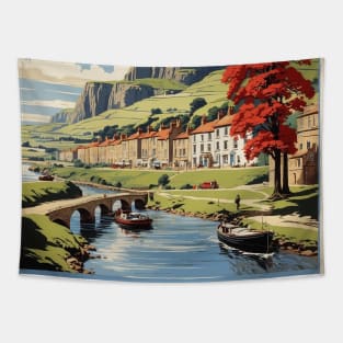 Yorkshire England Vintage Travel Tourism Poster Tapestry