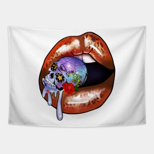 Skull and lips Tapestry