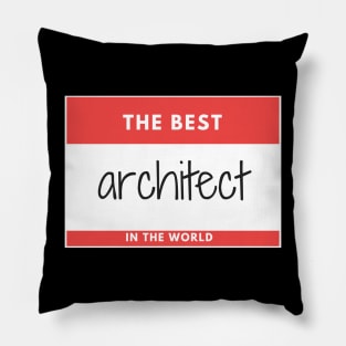 The Best Architect in the world Red sticker Pillow