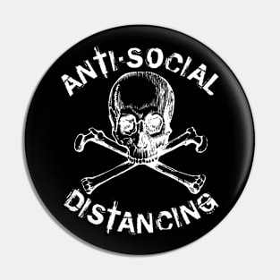 Antisocial Distancing - White Pin