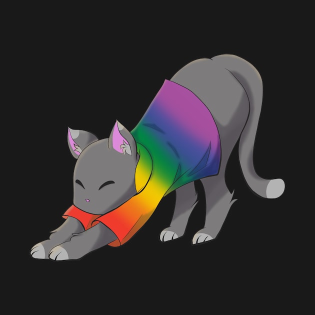 Pride cat stretching by CactusMonsters