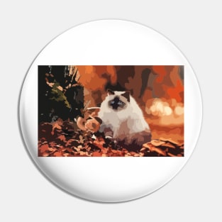 Birman Cat Digital Painting Pin