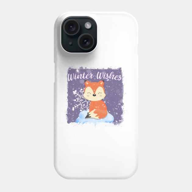 WINTER WISHES FOX Phone Case by GreyMoonStudio