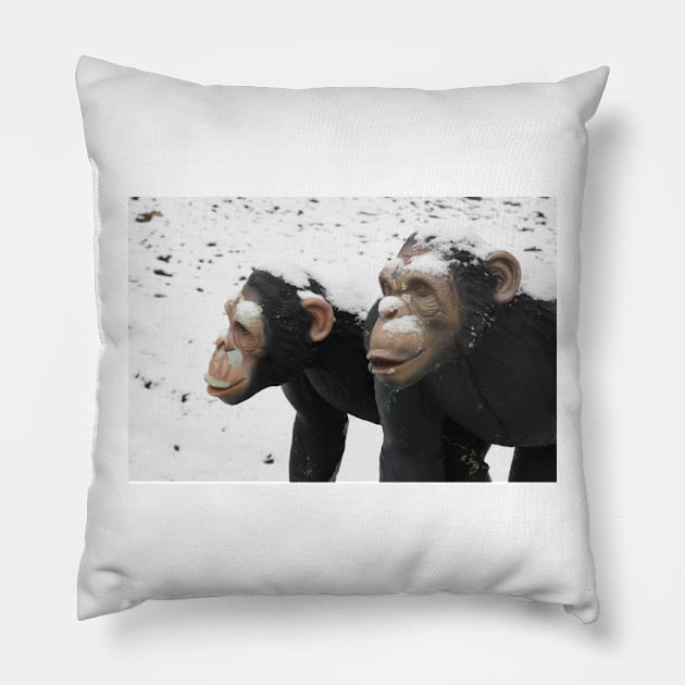 SNOW GETS IN OUR EYES Pillow by mister-john