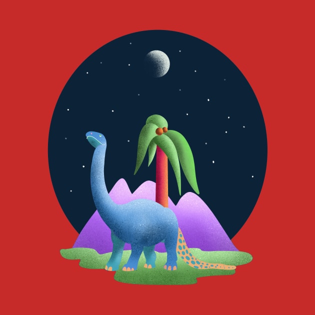 Brontosaurus Dinosaur by Renee Ciufo Illustration