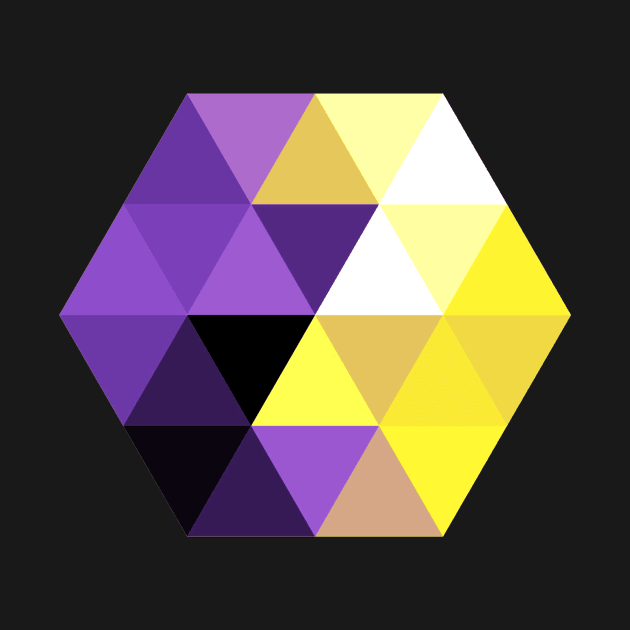 Nonbinary Pride Faceted Hexagon by VernenInk