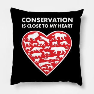 Felines Conservation Heart Pillow