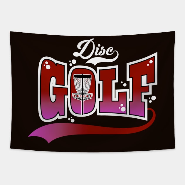 Disc Golf Red Tapestry by CTShirts