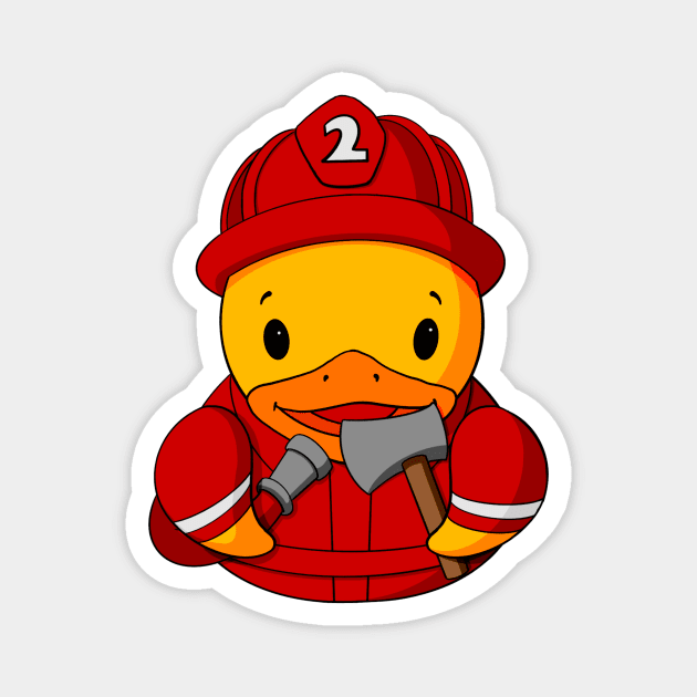 Fireman Rubber Duck Magnet by Alisha Ober Designs