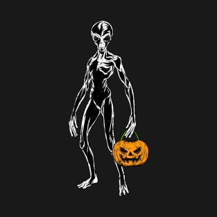 Cool Alien Halloween Trick or Treat Merch T-Shirt