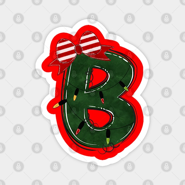 Letter B - Christmas Letter Magnet by Pop Cult Store