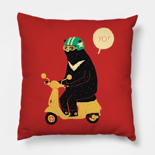 scooter bear(red) Pillow