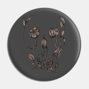 Floral Skull Pin