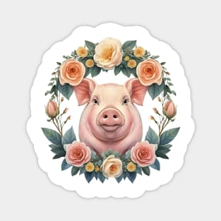 Pig Flower Magnet