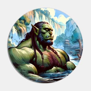 Bathing Orc Muscular Bara Art Pin