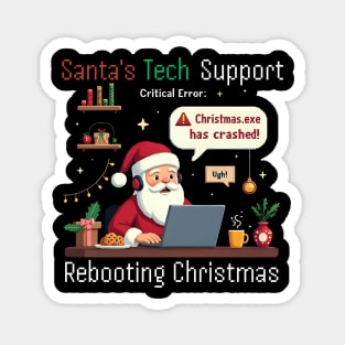 Santa's Tech Support Rebooting Christmas Software Engineer Magnet