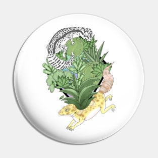 Geckos and Succulents Pin