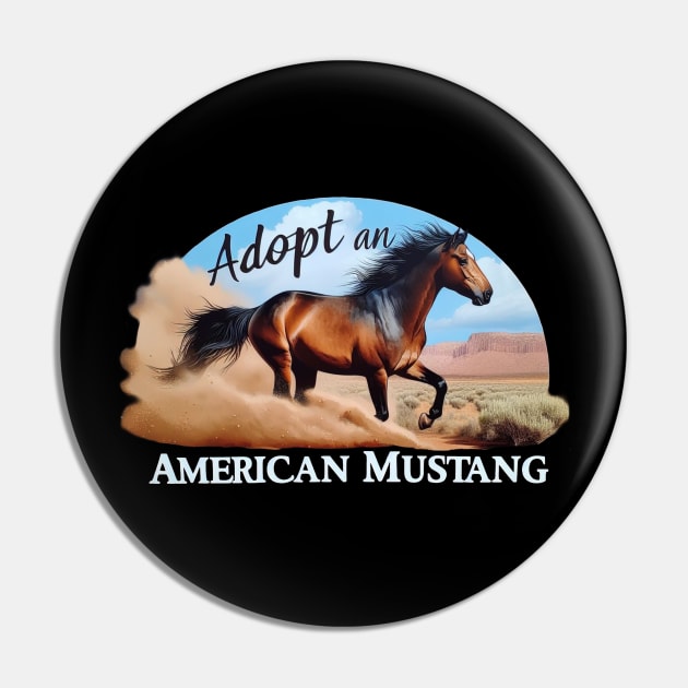 Adopt an American Mustang Pin by ErikaKirkyDesigns