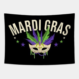 Celebrating Mardi Gras 2020 Colorful Mask Festive Tapestry