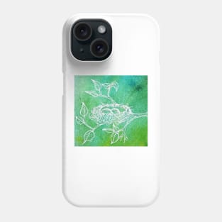 Bird nest on watercolor Phone Case