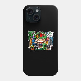 go green doodle art Phone Case