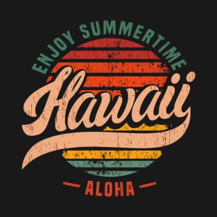 Hawaii vintage sun lettering aloha T-Shirt