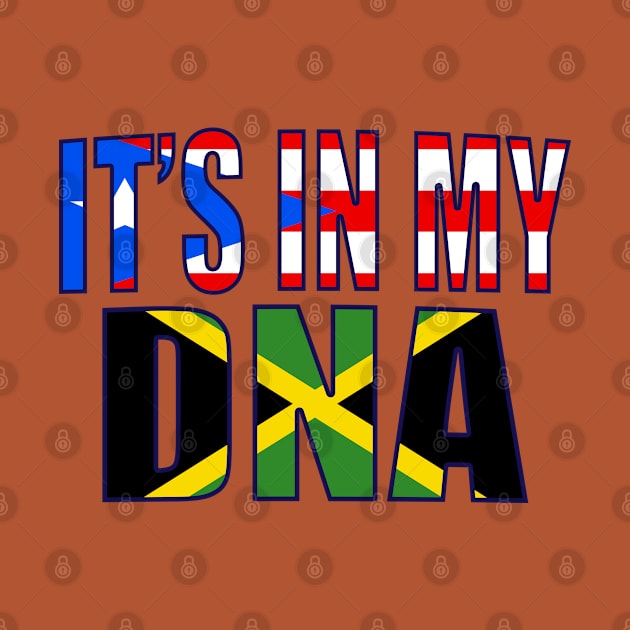 Puerto Rican And Jamaican Mix Flag DNA Heritage Gift by Just Rep It!!