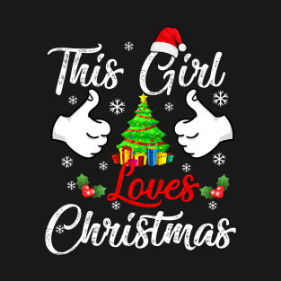 This Girl Loves Christmas Funny Weihnachten Xmas Gift T-Shirt