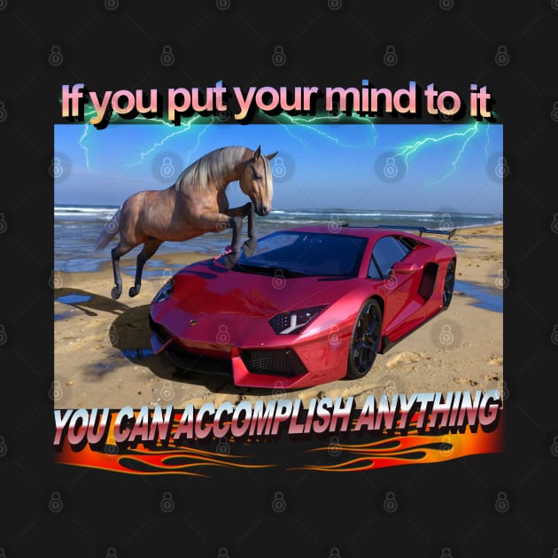 Epic Horse And Ferrari "If You Put Your Mind To It You Can Accomplish Anything"  Lightning Flames Amazing by blueversion