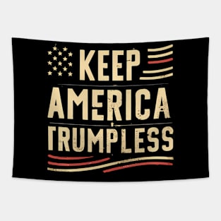 Keep America Trumpless American Flag Map Tapestry