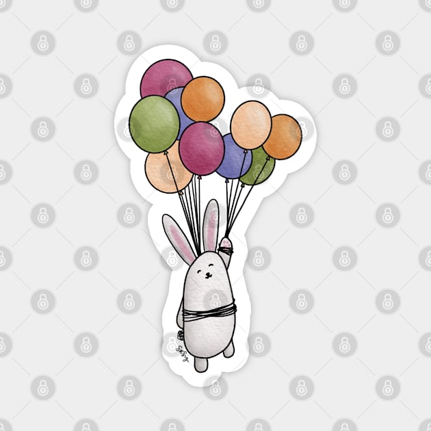 Balloon Adventure - Rabbit Magnet by SRSigs