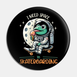 Frog On Skateboard Pin