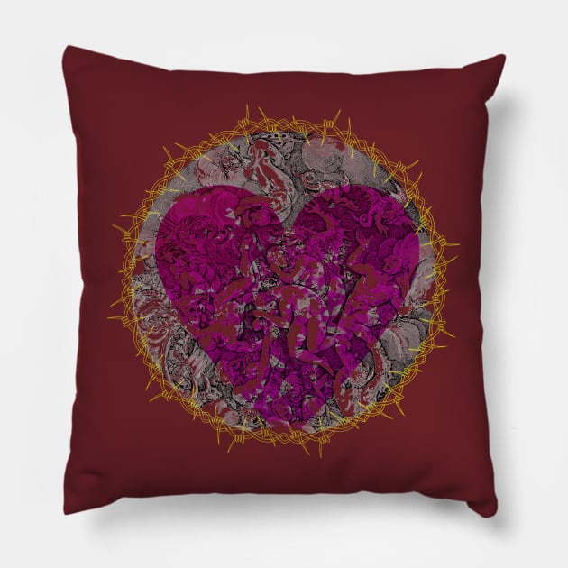 Hearts of Hell Pillow by psanchez