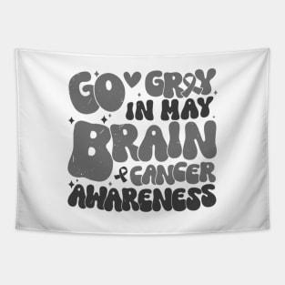 Go Gray In May Brain Tumor Cancer Awareness Day Grey Groovy Tapestry