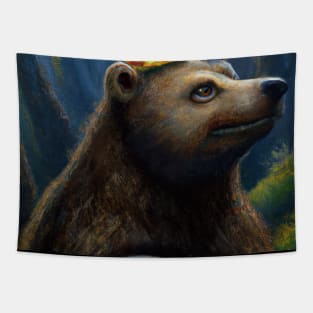 Bear with Crown Tapestry
