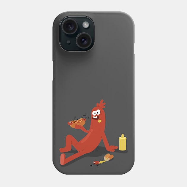 Sausage Eats Hot dog Phone Case by lamey