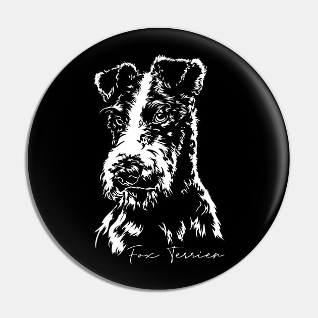 Fox Terrier dog Portrait Pin by wilsigns