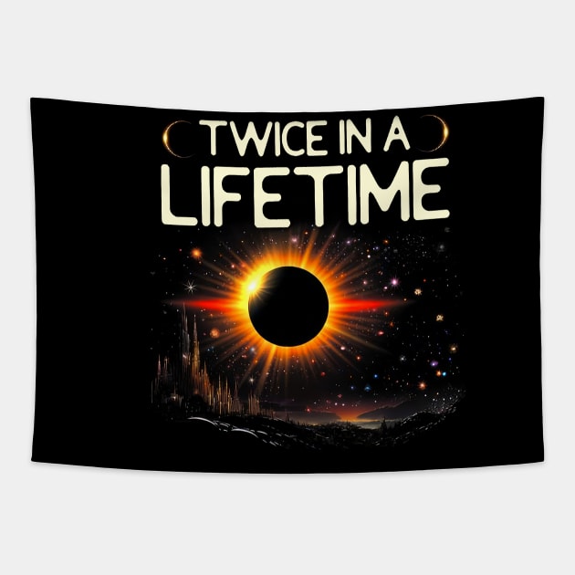 Twice In A Lifetime Astrology Celestial Solar Eclipse Moon Lovers Tapestry by TATTOO project