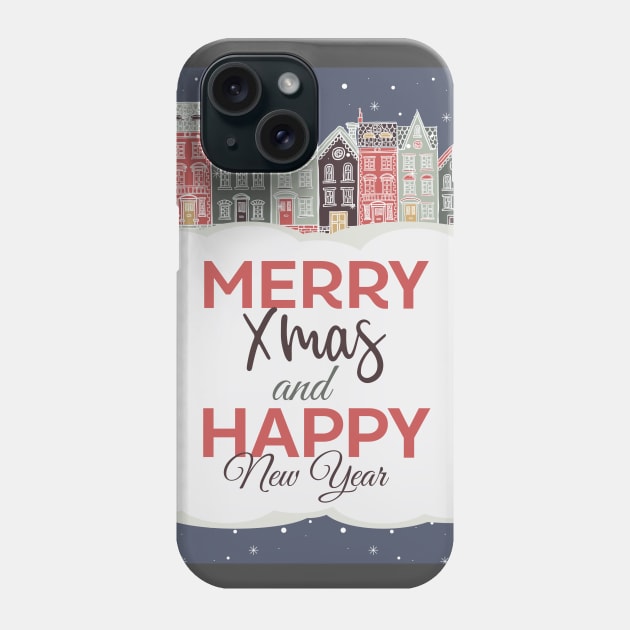 Merry Christmas and a happy new year Phone Case by TeesByKimchi