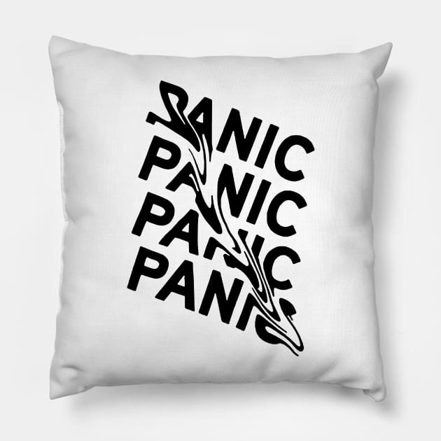 PANIC MOOD FUNNY GRAPHIC DISCO Pillow by thedoomseed