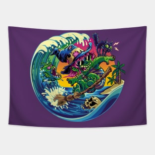 Witch Surfing Tapestry