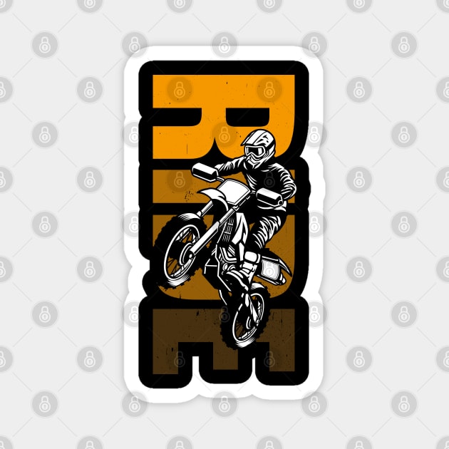 Dirt Bike Motocross Apparel - Motocross Dirt Bike Magnet by Happy Shirt