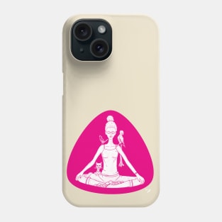 Yoga woman with pets Phone Case