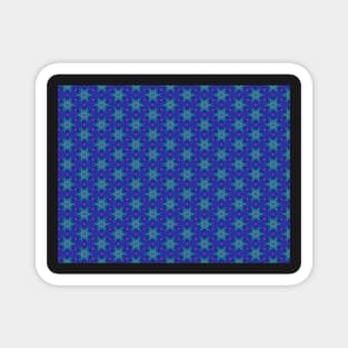 Pretty Pattern Watercolor Green Star and Blue Color Magnet