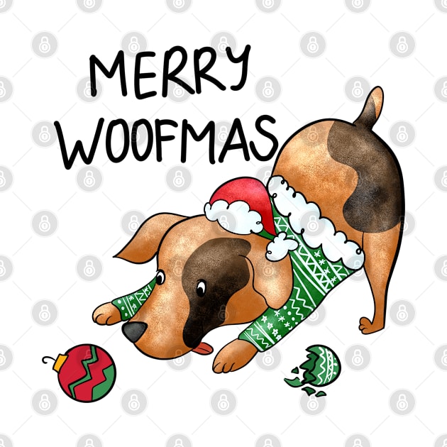 Funny Merry Woofmas Christmas Dog by Pop Cult Store