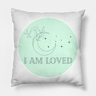 Affirmation Collection - I Am Loved (Green) Pillow