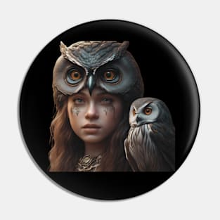 Witch And Her Owl Pin