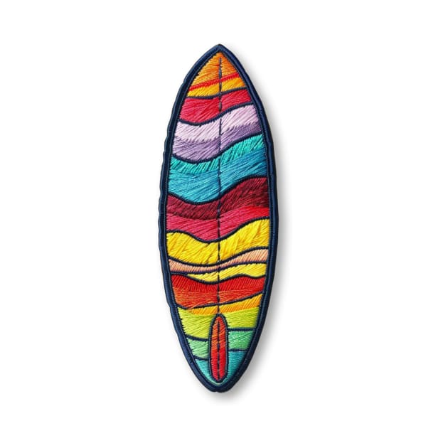 Embroidered Surfboard Patch Design by Wayward Purpose