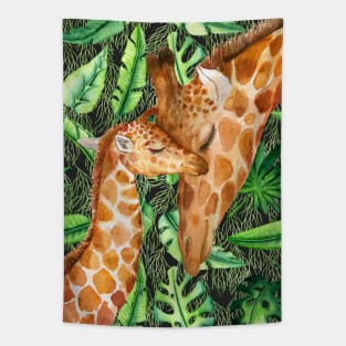 Giraffe Baby Love Tapestry