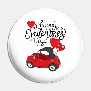 Red Truck With Hearts Happy Valentine's Day Gifts For Girls Women Pin